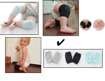 VENIQE Knee Pads for Crawling, Elbow Safety Protector, Stretchable Anti-Slip Padded Elastic Soft Cotton Breathable Comfortable Knee Cap for Kids (Multicolour)