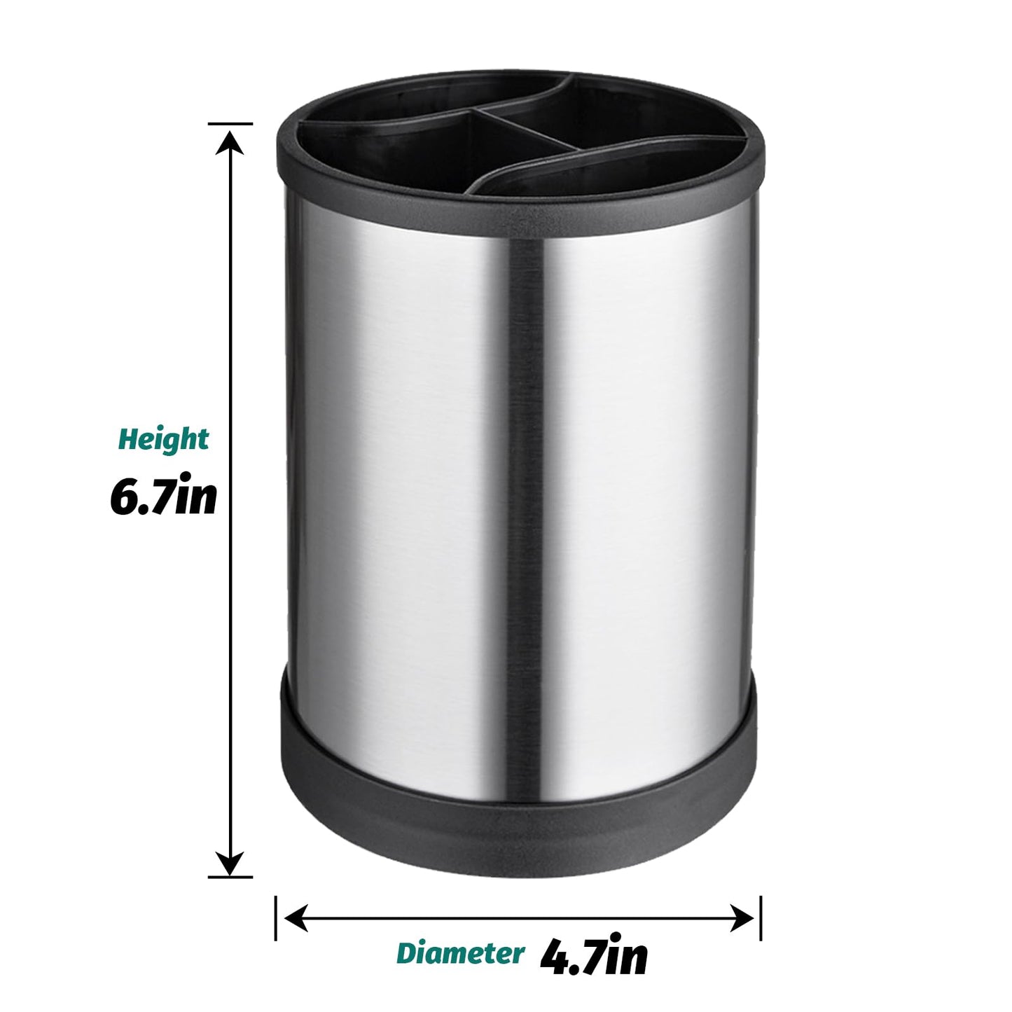 kitchen utensil rack oversized shovel spoon storage rack kitchen countertop cutlery cooking storage rack stainless steel 360 degree rotating weighted base rack suitable for countertop silver