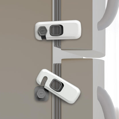 Heart of Tafiti 5 Pack Fridge Lock, Child Proof Refrigerator Lock, French Fridge Door Latches, Baby Safety Locks for Cabinet, Cupboard, Drawers, Oven, Closet, Strong Adhesive-Easy to Install, Grey