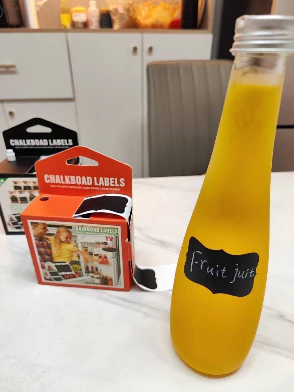 Waterproof Reusable Sticker Labels Roll With White Removable Chalk Marker Practical For Spice Jars And Canisters Set Of 56 Pieces - Black