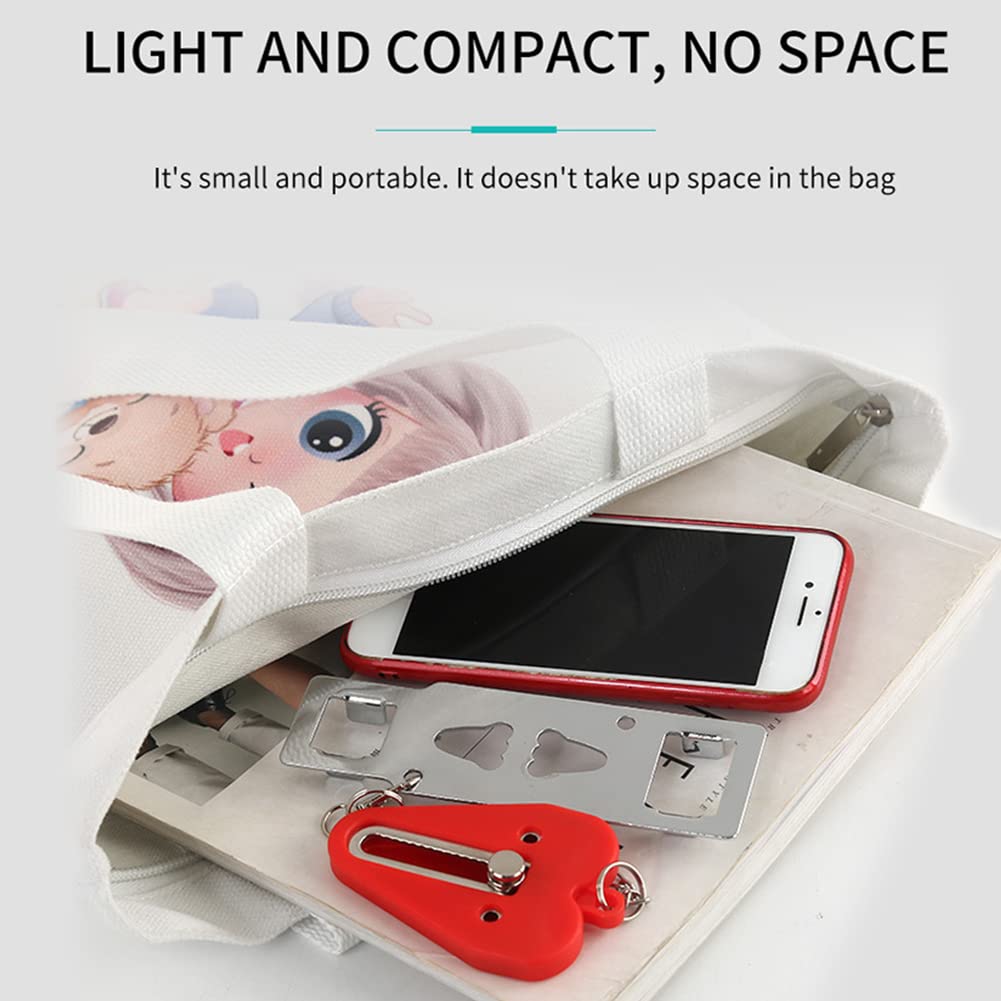 Portable Door Lock, Door Safety, Burglary Protection, Travel Lock, Additional Lock, Door Chains Security, for Hotel School Bathroom, Red