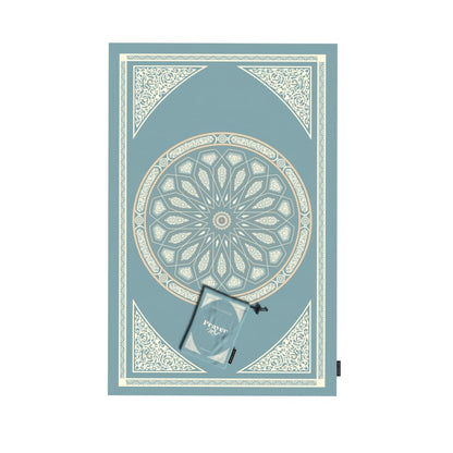 Al-Qubba Portable Prayer Mat, a Waterproof and Lightweight Travel Rug that folds to a Compact Pocket Size, Blue, a Perfect Janamaz for Muslim Prayer (Salah) anywhere, indoors or outdoors