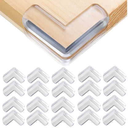 20-Pieces Safety Corner Protectors Guards for Baby Proofing, Soft Edge Cushion for Furniture, Easy to Install, Transparent, 4 x 4 x 1.5 cm