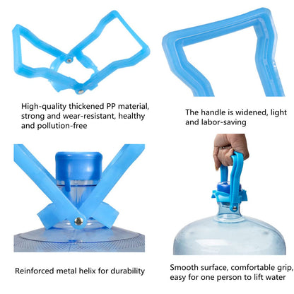 2PCS Drinking Water Bottle Handle, 5 Gallon Water Bottle Handle with Anti-Slip Holder Easy to Lift, for 2-5 Gallon Water Bottle Caps, 5 Gal Bottle Carrier,Drinking Water bottle lifter (Yellow & Blue)