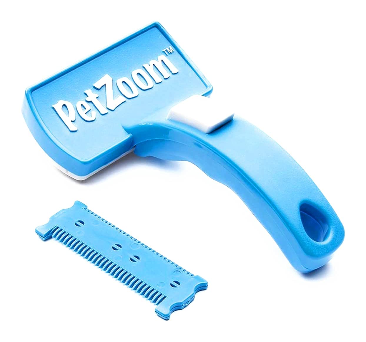 PetZoom Self Cleaning Grooming Pet Brush (Blue)