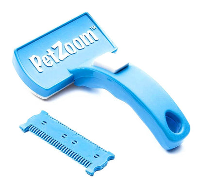 PetZoom Self Cleaning Grooming Pet Brush (Blue)