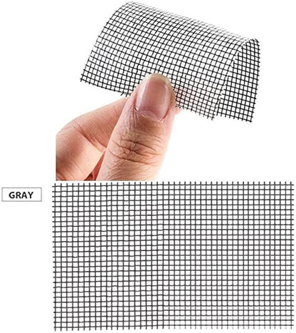 2m Roll Window Screen Repair Stickers Total 19.68Ft Polyurethane(PU) Window and Door Screen Repair Tape Self Adhesive Waterproof Mesh Tape