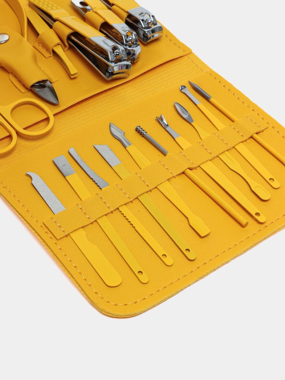 طقم قص الأظافر، مجموعة من 16 قطعة من الفولاذ المقاوم للصدأ مع مقص أظافر وملقط ومقص بشرة، ومجموعة أدوات مانيكير وباديكير للمنزل والسفر