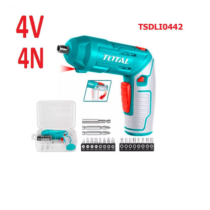 Total Lithium-Ion cordless screwdriver 4V 4Nm Hex shank(1/4") - TSDLI0442