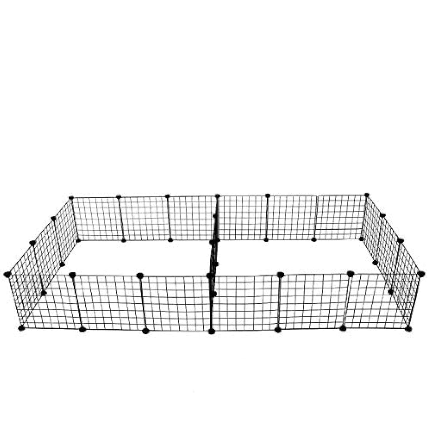 Portable Metal Pet Playpen Easy to Disassemble and Install Portable Indoor Outdoor Exercise Pen (21 Pieces, Black)