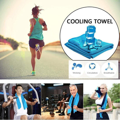 KASTWAVE Cooling Towel 3 Pcs (35"x12") Microfiber Towel for Instant Cooling Relief, Cool Cold Towel for Yoga Golf Travel Gym Sports Camping Football and Outdoor Sports