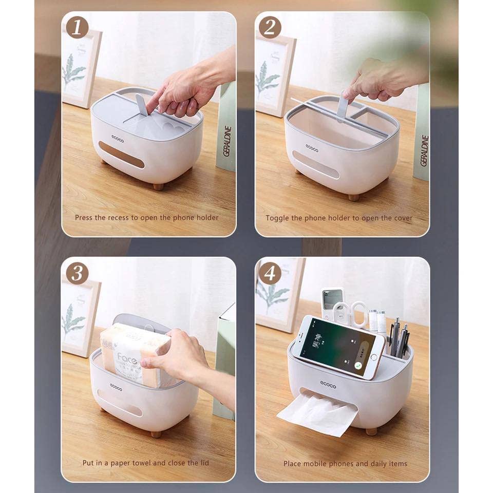 ECOCO E2009 Desktop Tissue Box Office Desk Case Organizer