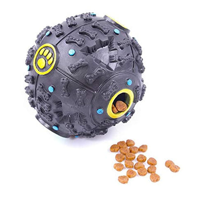 Dog cat dispenser ball pet squeaker chew toys squeaky sound leakage food ball for training - 2724458200482