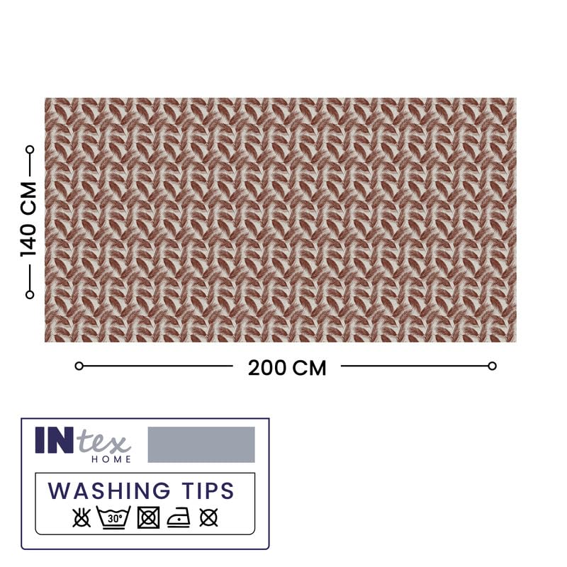 INTEX HOME Linen Velvet Table Cloth, Bella Leaf Pattern, Premium Soft Fabric, 130W×130L CM, Turquoise, Elegant Dining and Living Room Decor, Durable Protection for Daily Use and Special Occasions