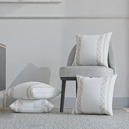 Terra Velvet Cushion Cover, a luxurious and soft decorative pillow in an elegant White & Beige, 40x40 cm, perfect for adding a touch of understated sophistication to your living space