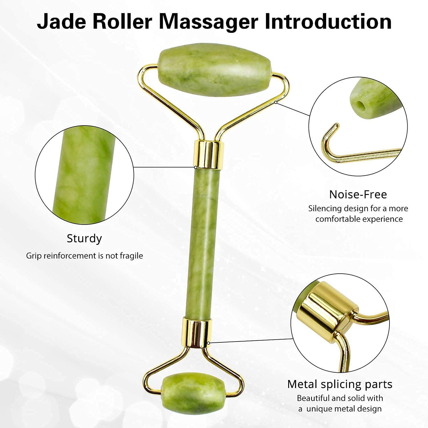 2Pcs Anti-Aging Jade Roller Massage And Gua Sha Facial Tools Set-Natural Jade Gua Sha Massage Tool For Face And Full Body Facial Tool
