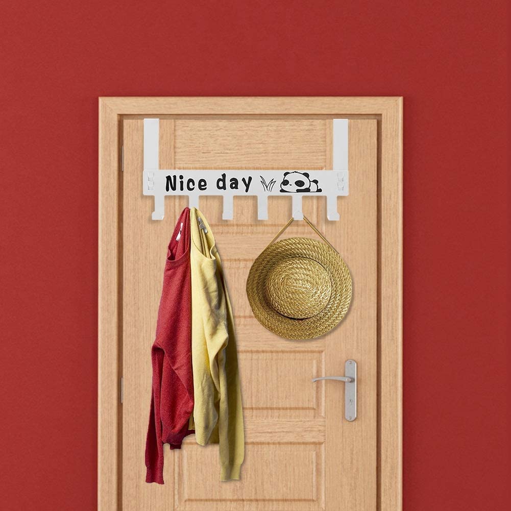 حامل معاطف بـ 6 خطافات، منظم معدني عالي التحمل مع 6 خطافات للمعاطف، والمناشف، والقبعات، والحقائب، مثالي للحمام، وغرفة النوم، والمطبخ، والمدخل