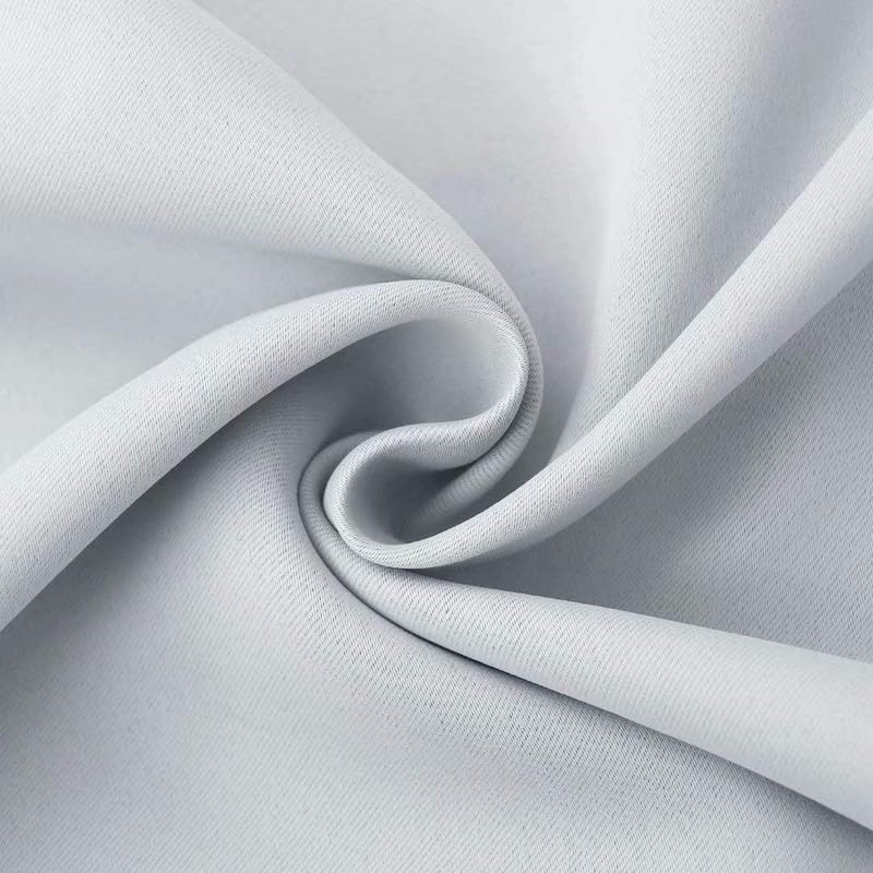 INtex CURTAINS HOUSE 100% Blackout Curtains - Double Layer Drapes for Full Darkness & Energy Saving Blocking Window Panels for Bedroom, Living Room & Office Grey 150W X 260L CM