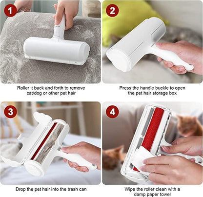 Whioltl Pet Hair Remover Roller, Reusable Washable Animal Hair Removal Brush for Dogs and Cats, Easy to Self Clean the Pet Fur from Carpet, Furniture, Sofa, Rugs, Laundry, Clothes and Bedding