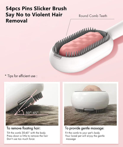 Sichy Dog Brush Cats Brush Grooming Comb,Self Cleaning Cat Dog Slicker Brushes Pet Grooming Tool Gently Removes Loose Undercoat, Mats Tangled Hair Slicker Brush for Pet