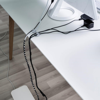 MECCANIXITY Cable Clips Cord Clips Organizer for Desk, 7 Slot Silicone Adhesive Wire Holders Cable Management for USB Cable, Black