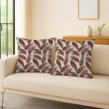 INTEX HOME Linen Velvet Cushion Set, Bella Leaf Pattern, Premium Soft Fabric, 40×40 cm, Turquoise, Elegant Living and Dining Room Decor, Comfortable and Durable Accent Pillows, 2 Pieces