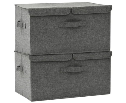 Fabric Clothes Organizer – Large Foldable Linen Storage Box with Strong Handles, Removable Divider,Durable & Spacious Closet Solution – Grey