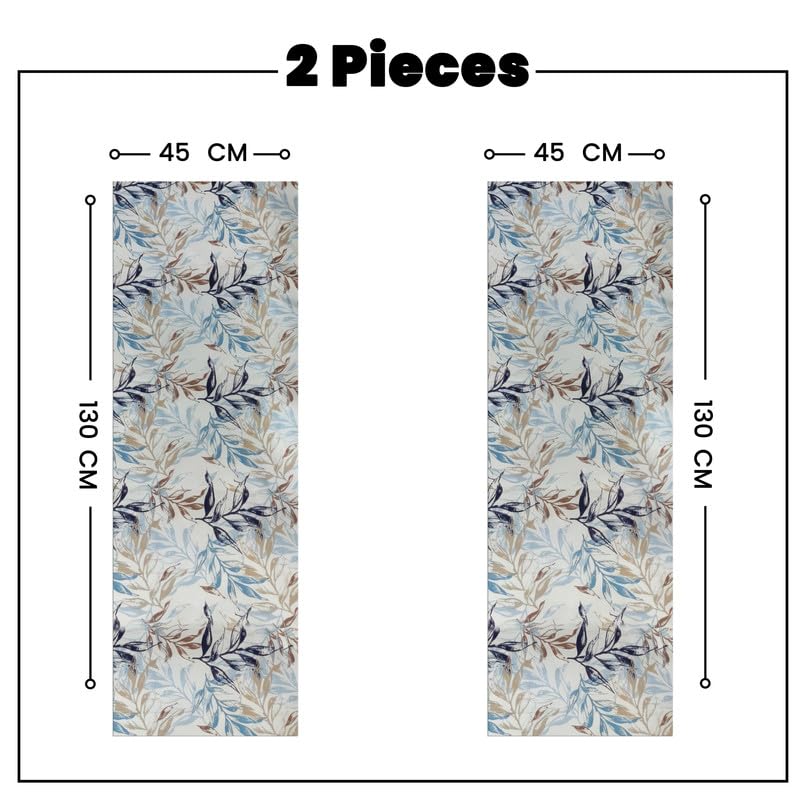 INtex HOME Linen Velvet Table Runner, 45 x 130 cm, Modern Leaves Design, Elegant Rectangular Tablecloth for Dining, Living Room and Kitchen, Soft, Durable - Café x Brown - Single Piece