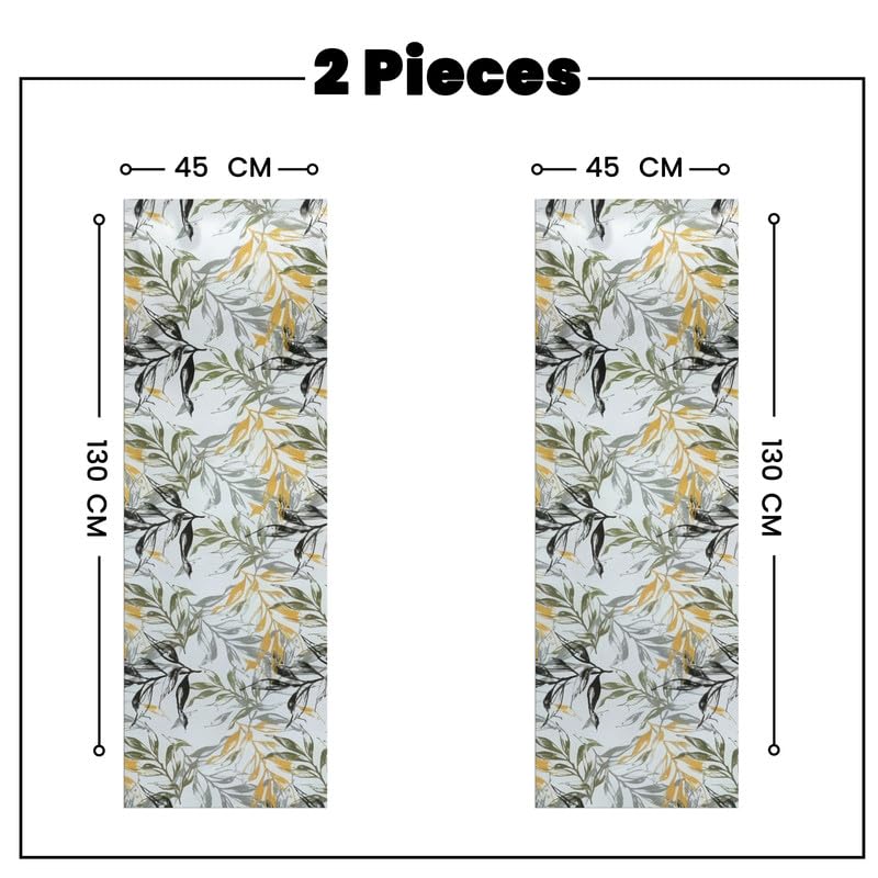 INtex HOME Linen Velvet Table Runner, 45 x 130 cm, Modern Leaves Design, Elegant Rectangular Tablecloth for Dining, Living Room and Kitchen, Soft, Durable - Café x Brown - Single Piece