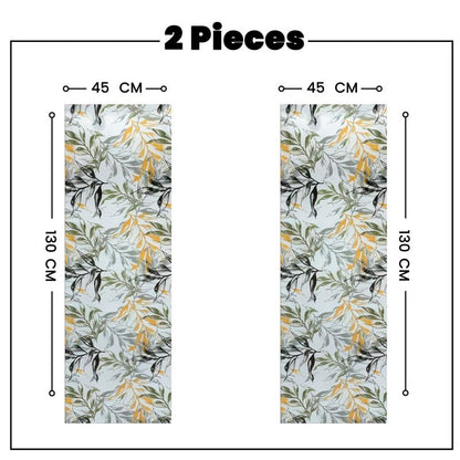 INtex HOME Linen Velvet Table Runner, 45 x 130 cm, Modern Leaves Design, Elegant Rectangular Tablecloth for Dining, Living Room and Kitchen, Soft, Durable - Café x Brown - Single Piece