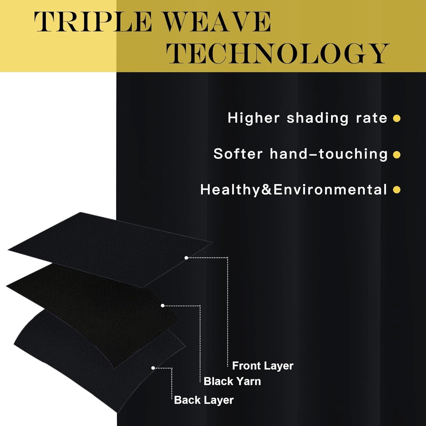 INtex CURTAINS HOUSE Blackout Curtains - Soft Peachy Texture Thermal Insulating Curtains-Silver Steel Grommets Blackout For Living Rooms And Bedrooms - Single Panel 135W X 230L CM Black