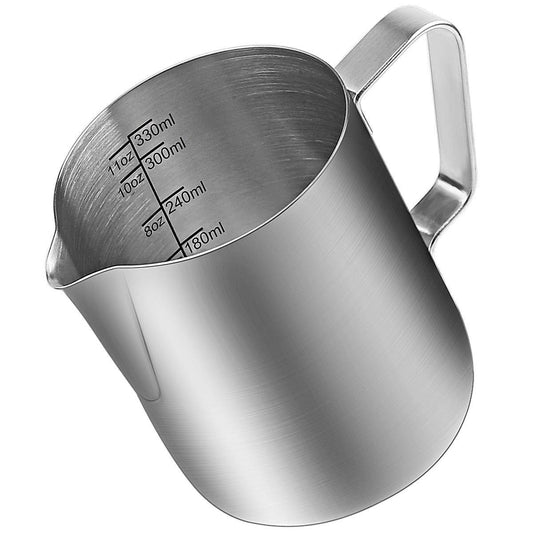 Milk Frothing Pitcher, Stainless Steel Creamer Frothing Pitcher, Perfect for Espresso Machines, Milk Frothers, Latte Art 12 oz (350 ml)