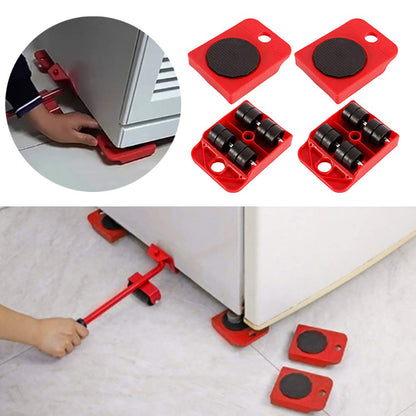 ATopoler Furniture Shifter Lifter Wheels Moving Kit Slider Mover Heavy Furniture Movers Tool Set Rollers Wheels Lifter Transport Set Red