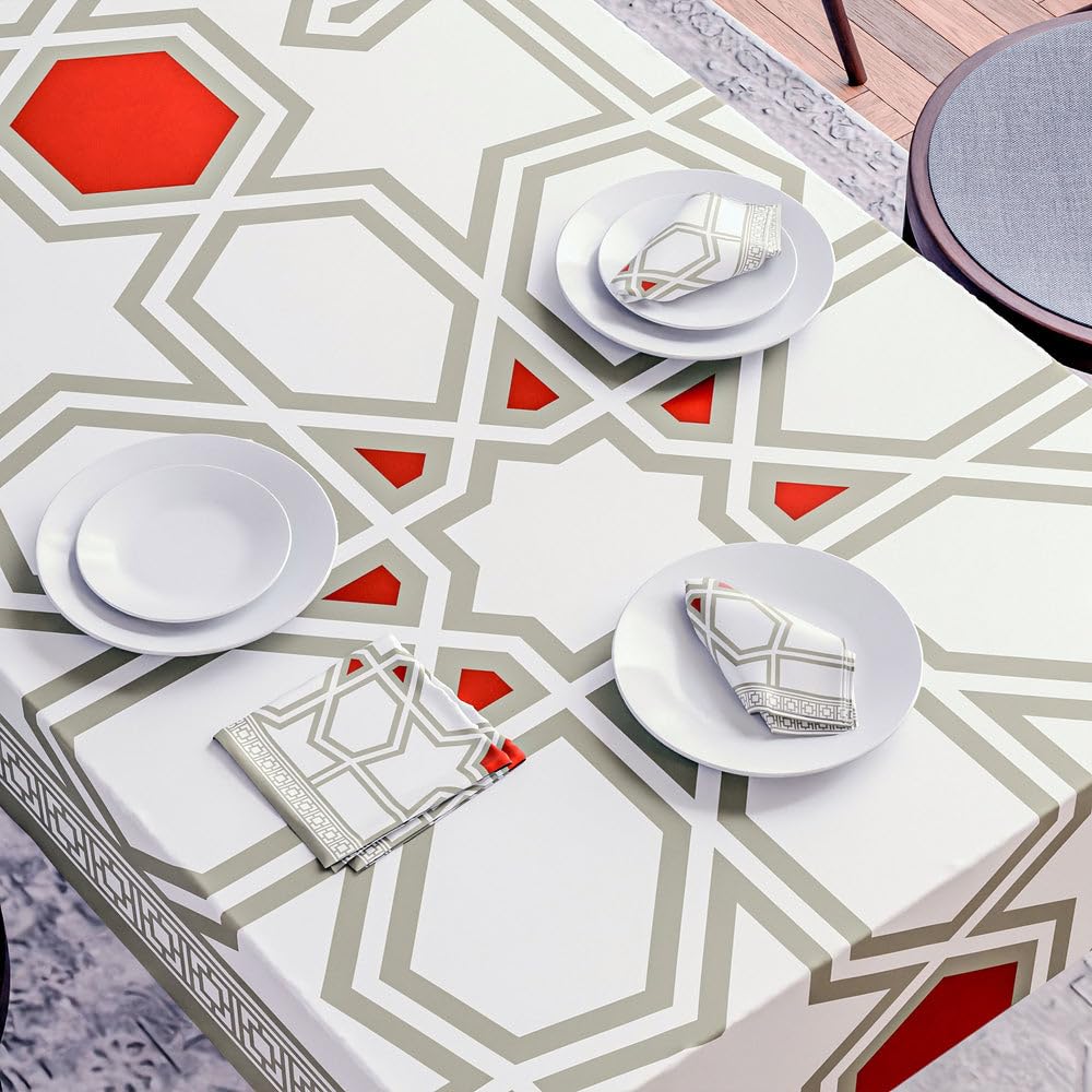 Satin Tablecloth and Napkins Set, High-Quality Satin, 1 Tablecloth and 6 Napkins, Smooth and Silky, Perfect for Dining Tables and Events