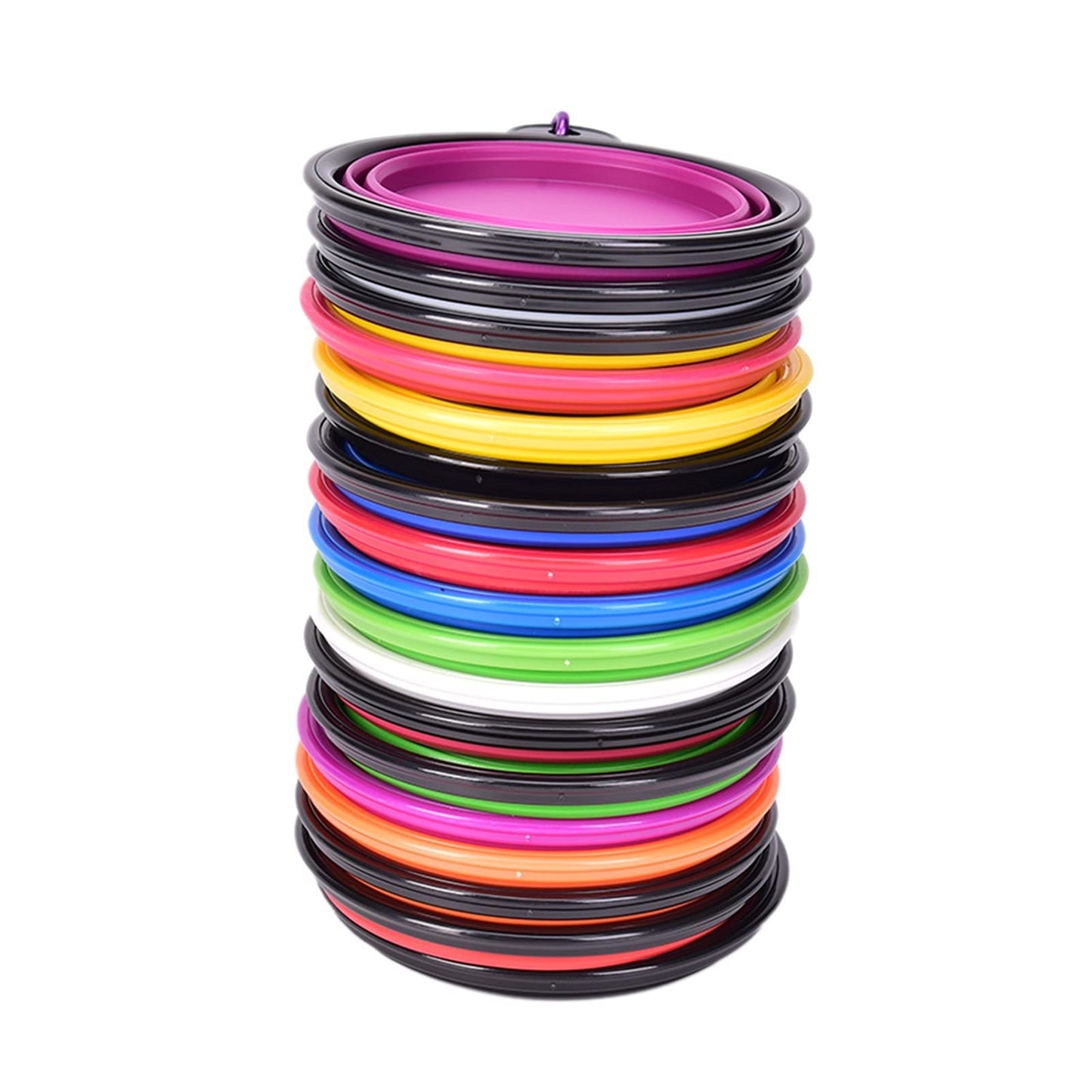 WUBZSHI Pet Water Bottle Portable Travel Bowl For Dog Water Food Container Collapsible Silicone Multi-function Pet Folding Bowl Dog Drinker (Color : Blue)