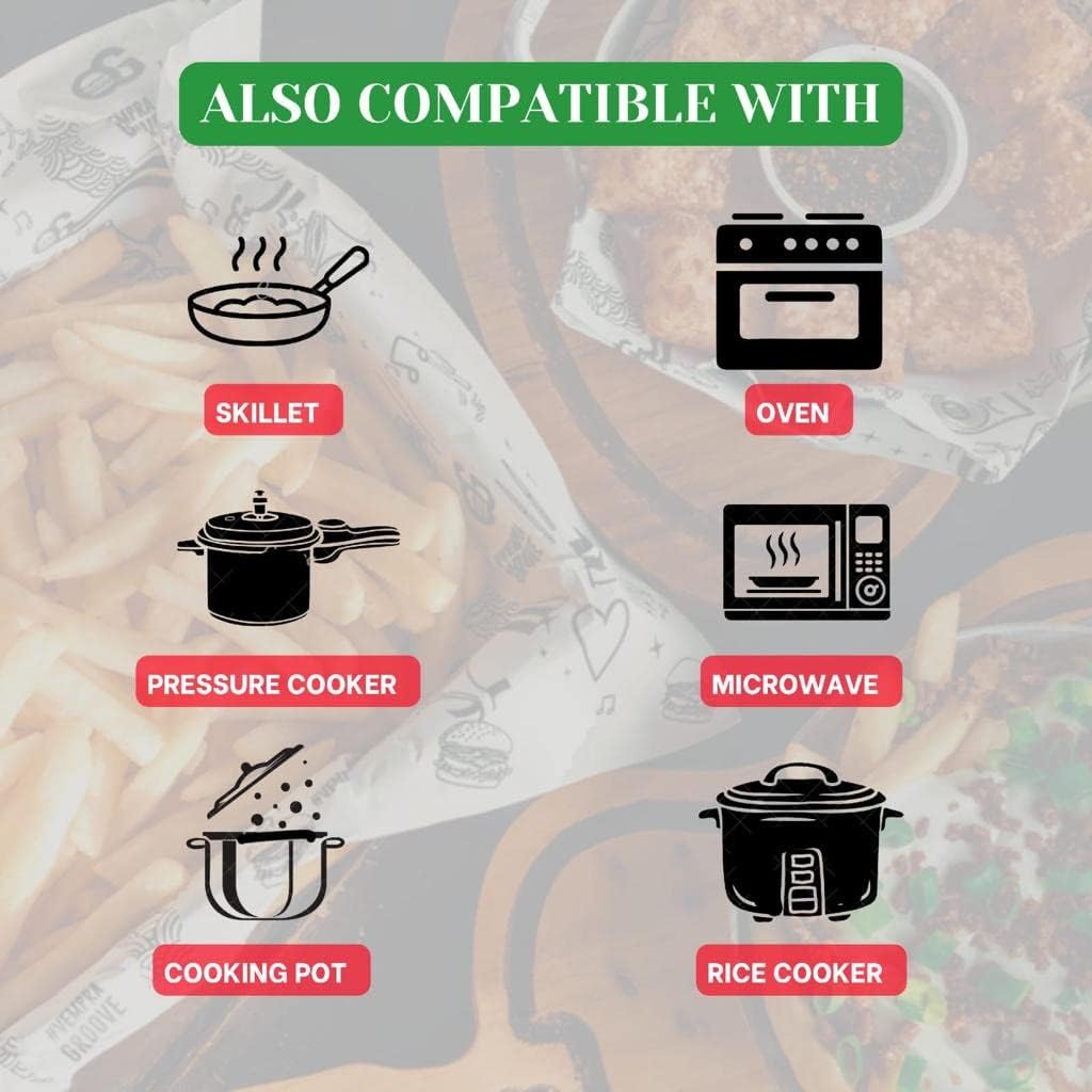 100PCS Air Fryer Disposable Paper Liner, Square Non-Stick Air Fryer Parchment Paper for Baking Microwave Baking Oil-proof, 7.8inch/20cm, Round