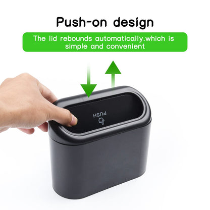 Car Trash Can with Lid, Multifunctional Folding Dustbin Garbage Holder, Leak-Proof Hanging Mini Trash Container, Organizer for Cars, Homes, Offices, Travel (Black)