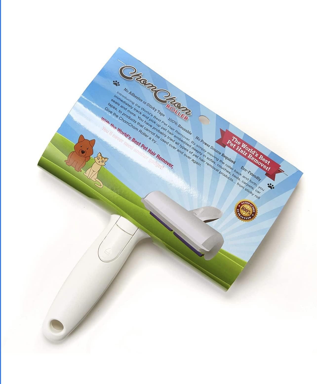 Alomel - Pet Fur Remover Roller; Manual; Removes Pet Hair from Furniture, Clothes & Upholstery; Sturdy Plastic