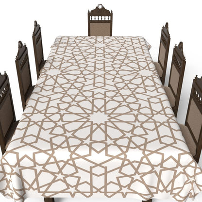 Islamic Nova Waterproof Tablecloth, a Multicolor 140x300 cm Rectangular Table Cover of Spillproof Polyester, a Celestial-Themed Protector for a Unique and Spiritual Dining Setting