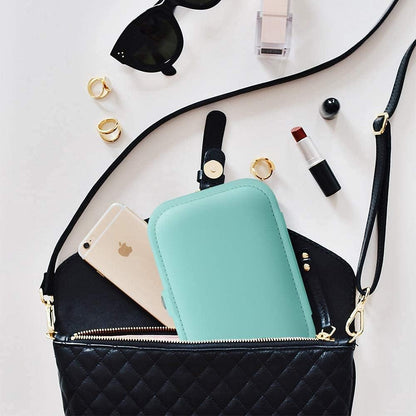 Jewelry Box Organizer, Travel Jewelry Case PU Leather Portable Jewelry Storage Box for Women and Girls Earring Rings Necklace Bracelets Accessories, Double Layer (Blue)