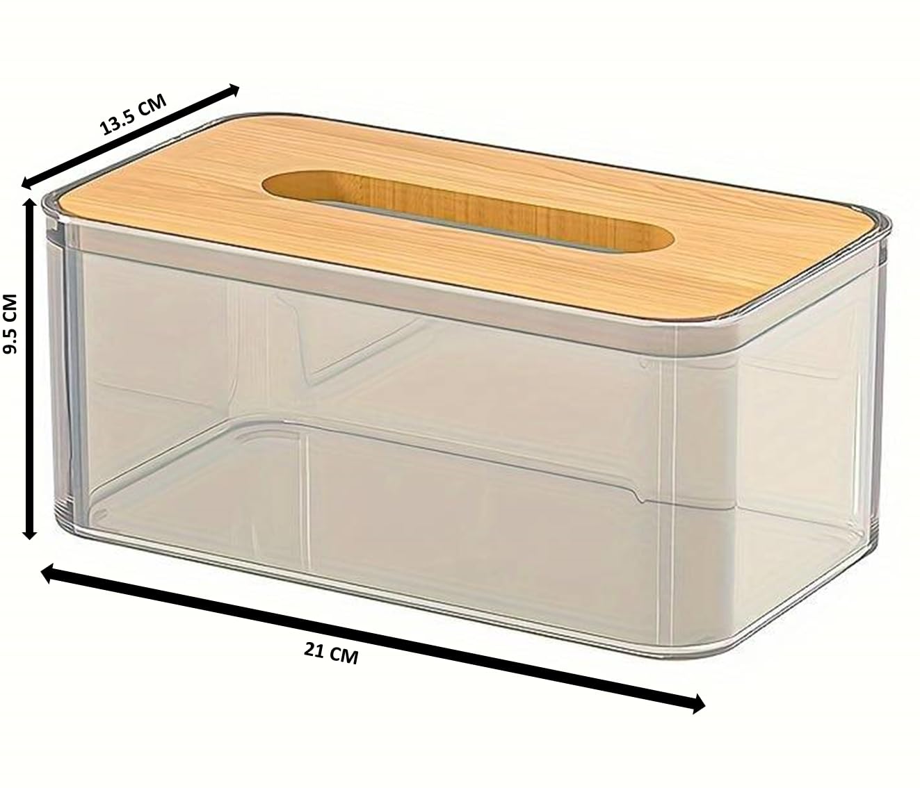 JAXHOM Countertop Tissue Paper Dispenser for Dining Table I Paper Napkin Holder with Bamboo Lid for Kitchen I Tissue Box Holder for Car and Restaurant