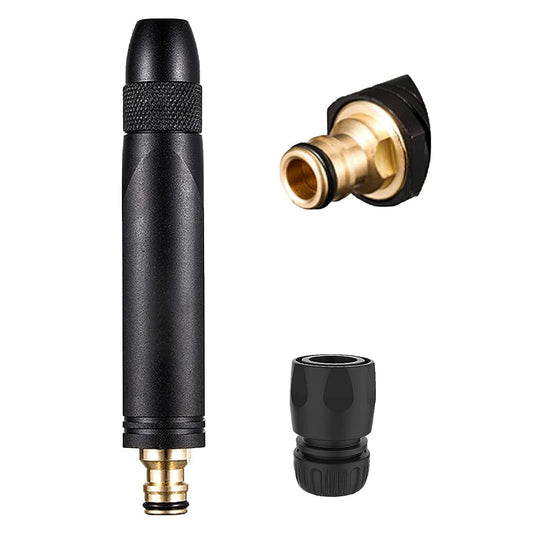 مسدس مياه محمول عالي الضغط، فوهة خرطوم معدنية شديدة التحمل مع تحكم قابل للتعديل في تدفق الإبهام، 3 أنماط رش، مثالي لغسيل السيارات وتنظيف الحدائق ومهام التنظيف الخارجية