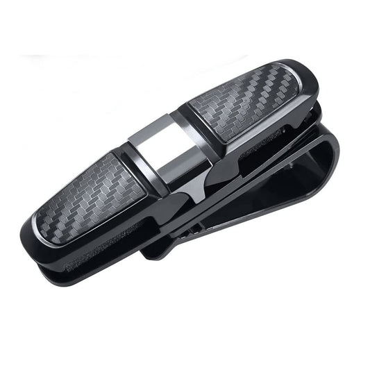 SKY-TOUCH Glasses Holders for Car Sun Visor, Sunglasses Holder Clip Hanger Eyeglasses Mount, Double-Ends Clip 180 Degree Rotational Car Glasses Holder Black