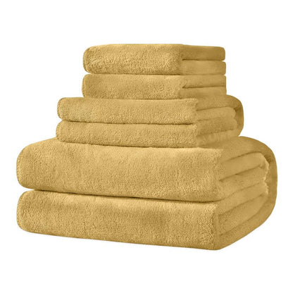 4-Piece Towel Set, 100% Cotton ? Includes 1 Bath Towel 140 cm x 70 cm, 1 Hand Towel 100 cm x 50 cm, 2 Washcloths 30 cm x 30 cm, Quick Dry, Super Soft, Highly Absorbent, No Fade