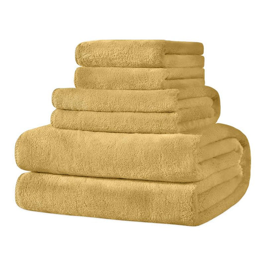 4-Piece Towel Set, 100% Cotton ? Includes 1 Bath Towel 140 cm x 70 cm, 1 Hand Towel 100 cm x 50 cm, 2 Washcloths 30 cm x 30 cm, Quick Dry, Super Soft, Highly Absorbent, No Fade