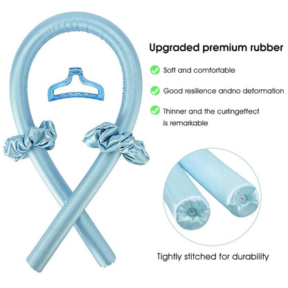 Akshved Heatless Curling Rod Headband for Long Hair, No Heat Hair Curler Rollers Set can Sleep in Overnight, Satin Curl Ribbon Hair Wrap with Scrunchie and Hair Clips Gets Natural Waves(Multi Color)