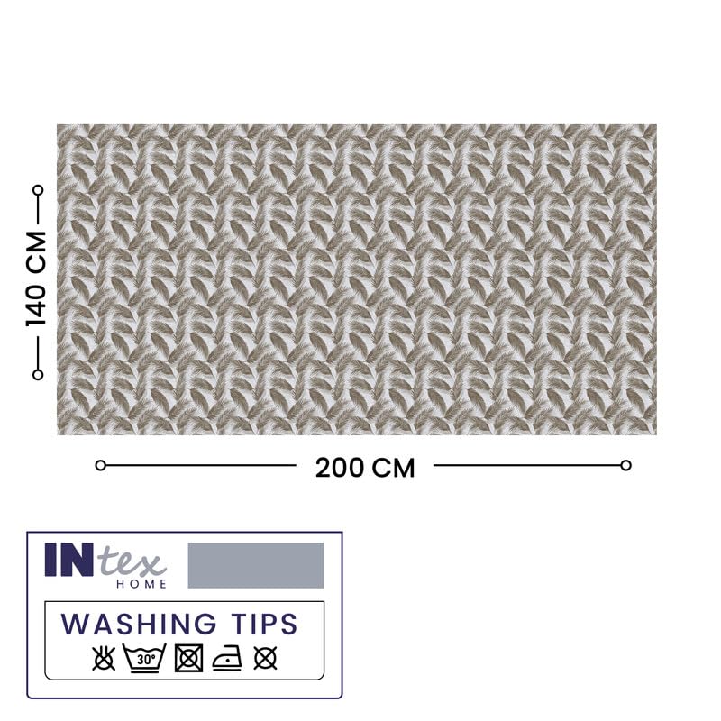 INTEX HOME Linen Velvet Table Cloth, Bella Leaf Pattern, Premium Soft Fabric, 130W×130L CM, Turquoise, Elegant Dining and Living Room Decor, Durable Protection for Daily Use and Special Occasions