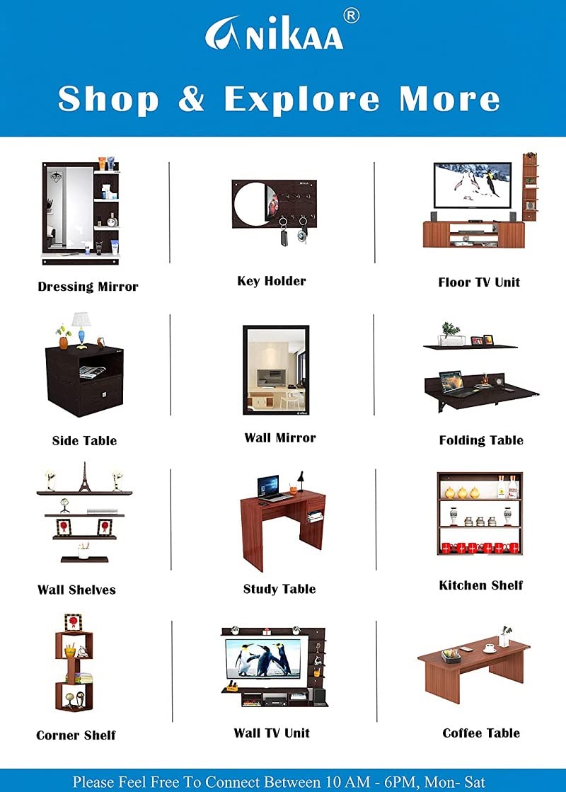 Carlet Wood WalLMount TV Unit/TV Stand, WalLSet Top Box Stand/TV Cabinet, White, IdeaLUpto 101.6 cm, D.I.Y Assembly, Floating Entertainment Shelf