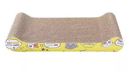 RIZAYS Cat Scratcher Scratch Pad, Kitty Scratching Board Post Catnip Bed, Scratching Corrugated Cardboard (Bone Shape)