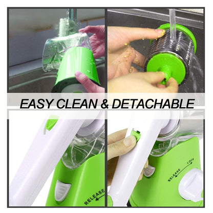 مبشرة جبن يدوية دوارة - قطاعة ماندولين دائرية بقاعدة شفط قوية، قطاعة خضراوات، مطحنة مكسرات، مفرمة جبن متعددة الأغراض